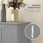 Armário de Cozinha Armário Despensa Cozinha com 2 Portas e 16 Prateleiras Armário Moderno 60x30x104 cm Cinzento