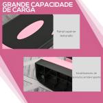 Step para Exercício Aeróbico Plataforma Step com Altura Ajustável em 3 Níveis 80x31x10 - 20 cm Rosa e Preto