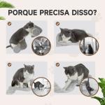 Conjunto de Prateleiras de Escalada para Gatos de 4 Peças com 2 Postes de Sisal e Plataforma para Saltar Cinzento
