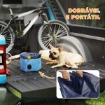 Piscina para Cães Dobrável com Aspersor Piscina Portátil em PVC Antiderrapante e Resistente ao Desgaste Ø80x20 cm Azul