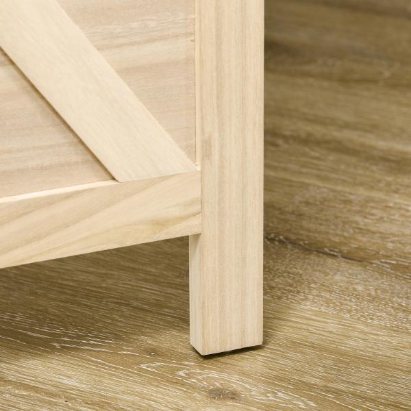 Biombo de 4 Painéis Separador de Ambientes Dobrável 152x1,7x144,5 cm Painéis com Orifícios para Pendurar Madeira
