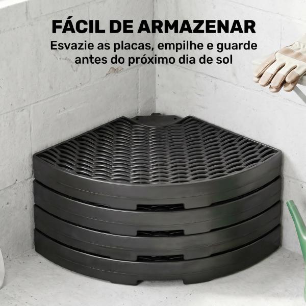 Base para Chapéu de Sol de 4 Peças Recarregável com Areia 68 kg ou Água 52 kg para Jardim Pátio ou Terraço Preto