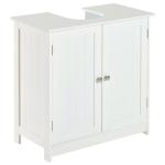 Móvel para Lavatório Pousar Armário Casa de Banho de Armazenamento com 2 Portas e Prateleira Interior Ajustável Moderno 60x30x60 cm Branco