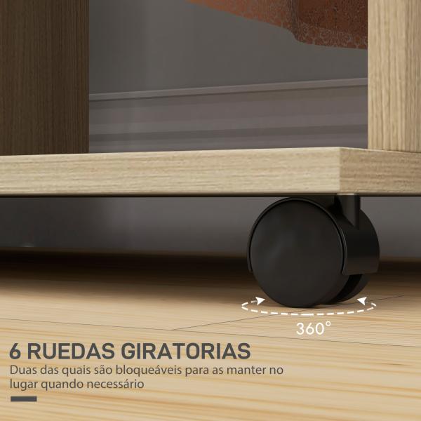 Roupeiro de Madeira Móvel Armário Roupeiro Aberto com 2 Barras para Pendurar e 3 Prateleiras 120x40x128 cm Madeira