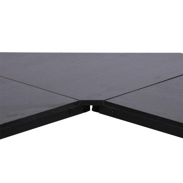 Secretária em Forma de L Secretária para Escritório com Estrutura de Metal Secretária de Canto 150x150x76 cm Preto