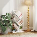 Estante em Forma de Árvore de 5 Níveis Estante de Livros com 5 Prateleiras e Estrutura de Aço 50x24x82 cm Branco