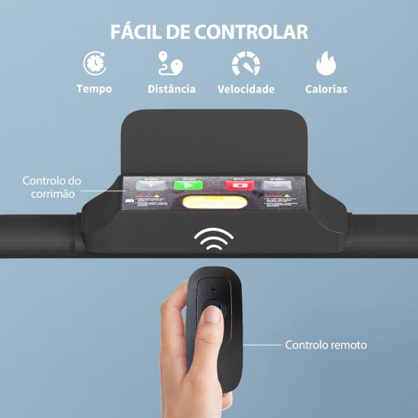 Passadeira 2 em 1 Passadeira com Guiador Dobrável 2,5 HP Velocidade Ajustável Máximo 10 km/h Passadeira Elétrica 130x59x96 cm Preto