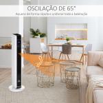 Aquecedor Cerâmico de Torre 1000/2000W com Controle Remoto Tela LED 3 Modos de Aquecimento Termostato Temporizador e Oscilação 65° para 25m² 21x21x73cm Branco