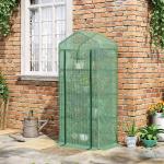 Estufa de Jardim com 4 Prateleiras e Cobertura de PE Estufa de Aço para Cultivo de Plantas Flores 70x50x160cm Verde