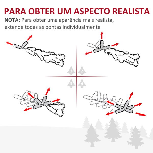 Árvore de Natal Artificial 180cm Ignífugo com 390 Ramos de PVC Decoração de Natal para Interiores Verde