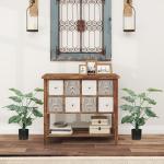 Conjunto de 2 Plantas Artificiais Decorativas 65 cm Plantas Artificiais com Vaso e Folhas para Interior Verde