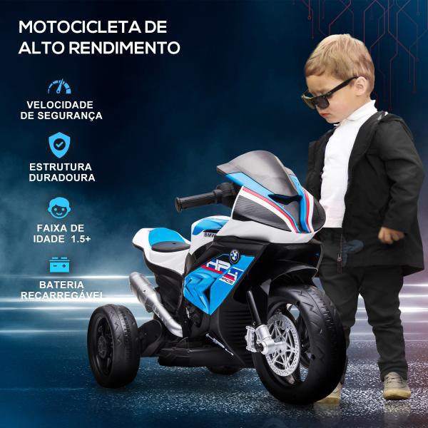 Mota Elétrica BMW HP4 com Música USB Velocidade 2,5km/h Avance e Retrocesso 82,5x42x54cm Vermelha