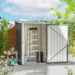 Abrigo de Jardim 0,92 m² 100x103x160 cm de Aço Galvanizado com Porta Fechadura e Teto Inclinado Cinza