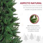 Árvore de Natal Artificial 210cm com 865 Ramos Ecológicos Decoração de Natal para Interiores Φ91x210cm Verde