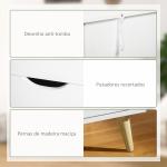 Cómoda com 6 Gavetas e Pés Elevados Cómoda para Dormitório Estilo Moderno Anti - Tombo 120x40x76 cm Branco