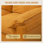 Sofá de 2 Lugares Revestido em Veludo Sofá Moderno com Pés de Metal Apoios de Braços Acolchoados 130x77x84 cm Amarelo Mostarda