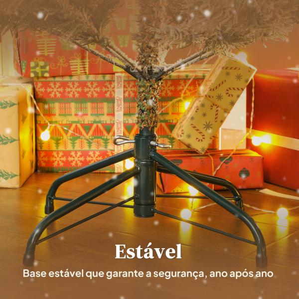 Árvore de Natal Artificial 150 cm Árvore de Natal Nevada com 828 Ramos Base Dobrável e Fácil de Montar Verde