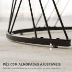 Conjunto de 2 Mesas Auxiliares Redondas com Bancada com Imitação de Mármore Estrutura de Metal Cinzento e Branco