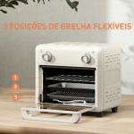 Forno com Fritadeira de Ar 10 L com 2 Manípulos Convecção 360° 80 - 230 °C Temporizador 60 Min Tabuleiro e Cesto