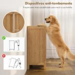 Sapateira de Bambu com 2 Portas de Correr de Ripas Sapateira de Entrada com Prateleiras Ajustáveis para 16 Pares de Sapatos 80x35x80 cm Madeira