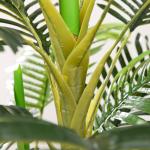 Planta Artificial Palmeira Areca com Vaso e 30 Folhas Decoração para Interior e Exterior Ø19,5x190 cm Verde