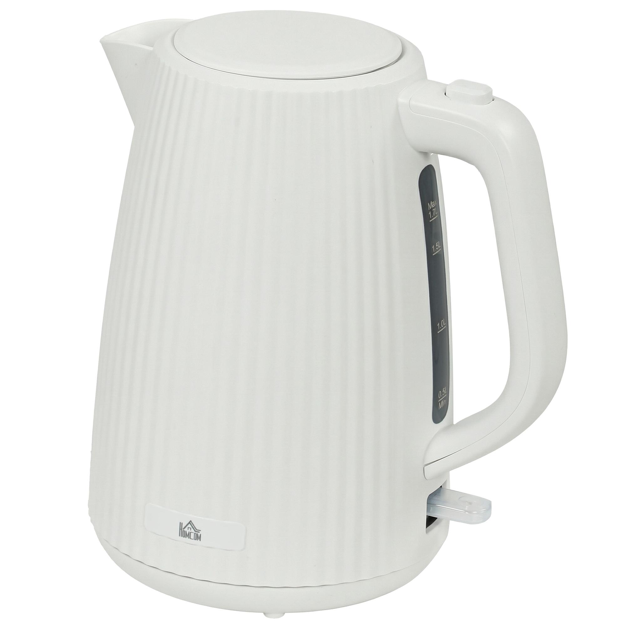 Jarro Elétrico 1,7 L 2200 W com Filtro Anticalcário Removível Desligamento Automático Base Giratória 360° Creme