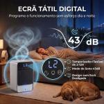 Desumidificador 0,4 L/Dia para 15 m² Depósito 1,2 L Luz RGB Temporizador 12 h Ecrã LED Preto