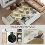 Tapete Sala de Estar 170x120 cm Tapete Lavável na Máquina de Lavar Pelo Curto Estilo Moderno Creme e Marrom Claro