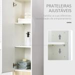 Coluna Casa de Banho Armário Auxiliar Casa de Banho de 5 Níveis com Prateleiras Ajustáveis 30x33x165cm Branco