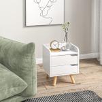 Mesa de cabeceira polivalente com 2 gavetas espaçosas 33x28x42 cm