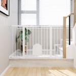 Barreira de Segurança de Animais de Estimação para Escadas e Portas com Aberturas de 75 - 131 cm com 3 Extensões Branco