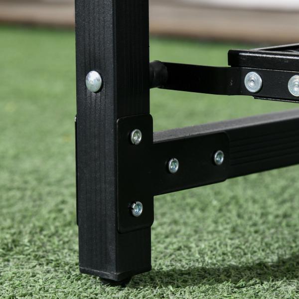 Mesa de Campismo de 3 Níveis Dobrável com Prateleiras de Armazenamento Suporte para Candeeiro e Bolsa de Transporte 173x52x80 - 174 cm Preto