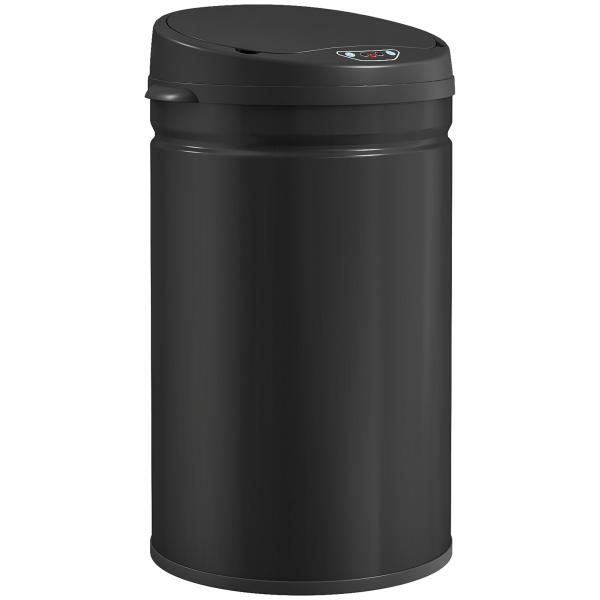 Balde de Lixo de Cozinha Automático 30 L em Aço Inoxidável Sensor Infravermelhos Fecho Automático 32x30,5x51 cm Preto