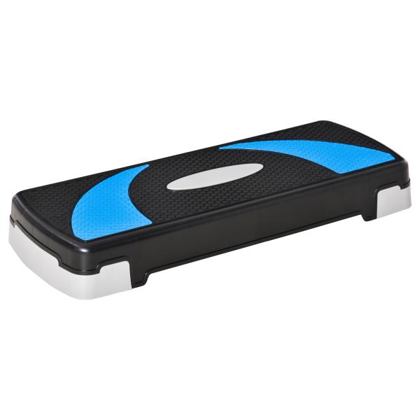 Step para Exercício Aeróbico Plataforma Step com Altura Ajustável em 3 Níveis com Carga Máxima 150kg para Exercício em Academia Casa 80x31x10 - 20cm Azul