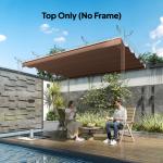 Cobertura para Pérgola 2,5x2,55cm Teto de Substituição Retrátil para Pérgola com 10 Orifícios de Drenagem Café