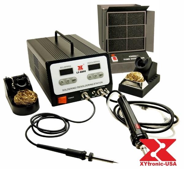 Estação de Soldadura e Dessoldadura Regulável 100W c/ Extrator de Fumos - Xytronic