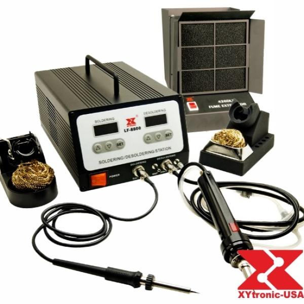 Estação de Soldadura e Dessoldadura Regulável 100W c/ Extrator de Fumos - Xytronic