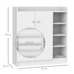 Sapateira Armário Multiuso com 2 Portas Prateleiras Interiores e 4 Prateleiras Exteriores com Altura Ajustável 83x30x90 cm Branco