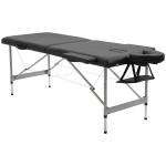 Marquesa de Massagem Dobrável com Altura Regulável em 7 Níveis, Apoio de Cabeça e Braços, 185x70x58 - 82 cm, Preto