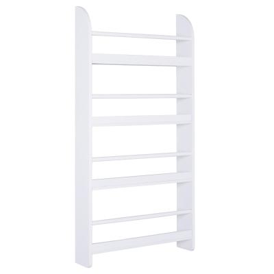 Estante de Parede para Livros com 4 Prateleiras Estante de Livros para Escritório Dormitório Entrada Carga Máxima 30 kg 56x12x113 cm Branco