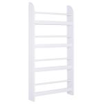 Estante de Parede para Livros com 4 Prateleiras Estante de Livros para Escritório Dormitório Entrada Carga Máxima 30 kg 56x12x113 cm Branco