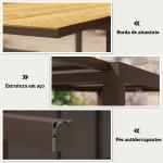 Mesa de Jantar Exterior Extensível de 160 - 240 cm para 6 - 8 Pessoas Mesa de Jardim Retangular para Terraço Castanho