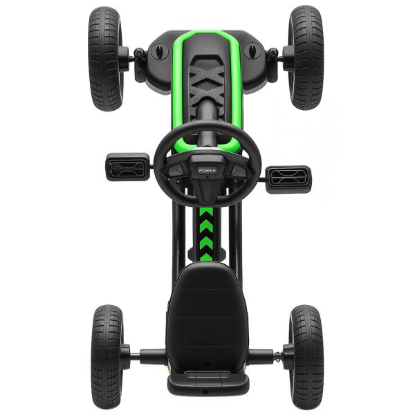 Kart Pedais Kart com Rodas Antiderrapantes de EVA Estrutura Metálica Carga 30 kg para Crianças de 2 - 5 Anos 85,5x49x57 cm Verde