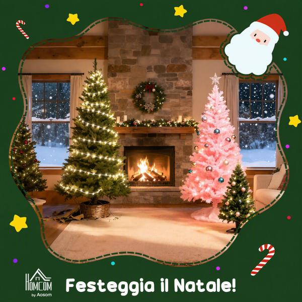 Árvore de Natal Artificial 180 cm com 1050 Ramos e Base de Aço Dobrável, Montagem Rápida, para Interior, Verde