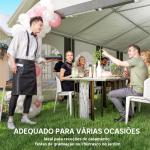 Tenda para Festa 4x8 m Tenda de Jardim com Paredes Removíveis Portas e Janelas Anti - UV para Casamento e Eventos Cinzento