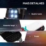 Mota Elétrica Infantil 6V com Farol Música Buzina Velocidade 3km/h Avance e Retrocesso 86x44x58cm Preto e Branco