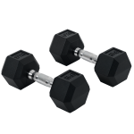 Conjunto de Halteres 16 kg com Barra Metálica e Cabeça Hexagonal Conjunto de Pesos para Treino 30,5x12,7 cm Preto e Prata