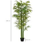 Planta Artificial Bambu Artificial para Interiores e Exteriores Decoração de Sala de Estar Escritório Ø17x180 cm Verde