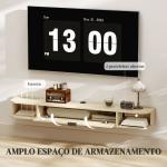 Móvel de TV Suspenso com Orifício para Cabos Estilo Moderno para Televisão 60 Polegadas 140x24x16 cm Madeira