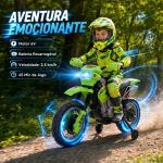 Mota Elétrica para Crianças 6V com Luzes e Música para Idades 3 - 6 Anos Verde